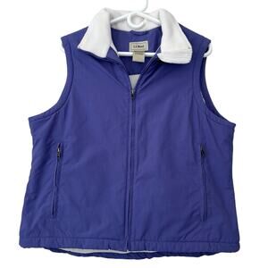 L.L. Bean vest zip pockets fleece lined outdoor Gorpcore hiking purple preppy L